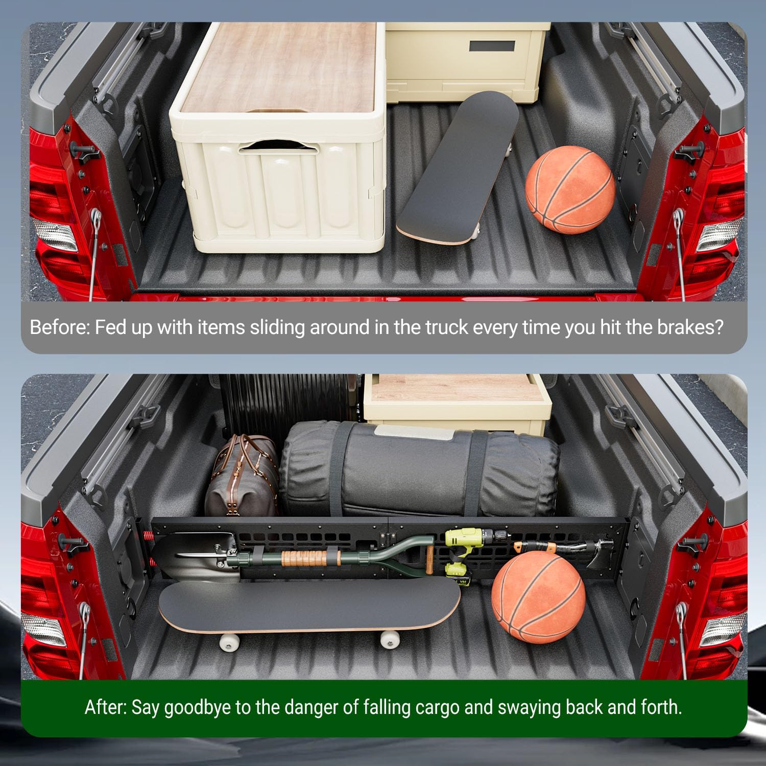 Truck Bed Divider Compatible with 2022-2026 Ford Maverick Molle Panel Truck Bed Organizer Cargo Manager Replacement for 2022-2026 Ford Maverick Accessories