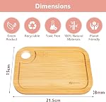 Mini Bamboo Cutting Board Set of 2 - Small Wooden Chopping Boards with Juice Groove, Lightweight & Compact for Baby Food, Dorm, Travel, Camping - 8.5”x6” Easy-to-Store Kitchen Essentials