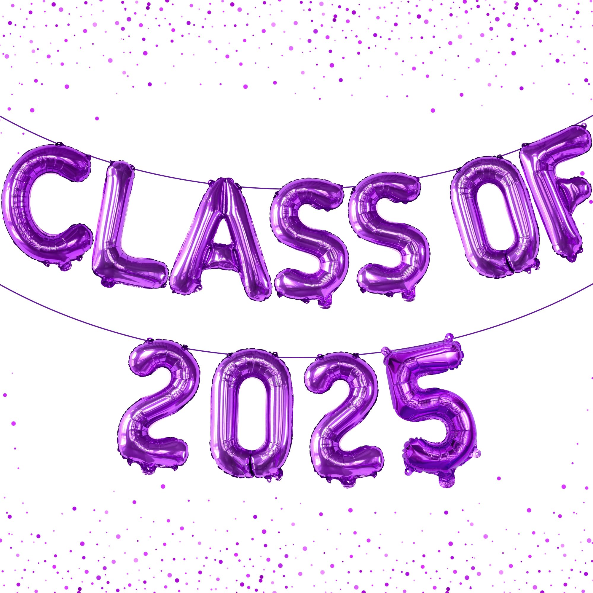 KatchOn, Purple Class of 2025 Balloons - 16 Inch | Graduation Balloons for Grad Decorations Class of 2025 | Purple Graduation Decorations 2025