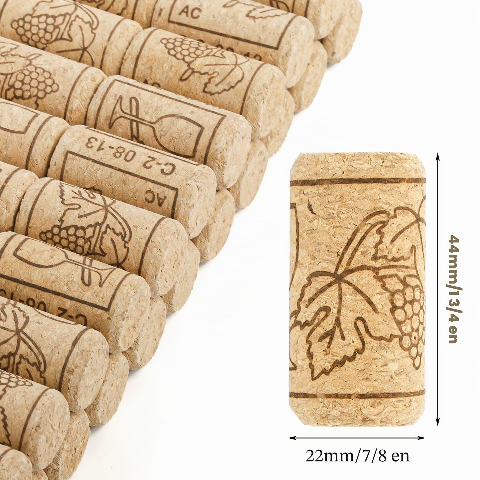 Lawei 100 Unidades de Corchos de Vino Tapones de Botella Natural Corcho para Manualidades decoración - 2,2 x 4,4 cm