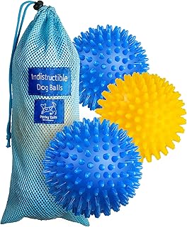 Squeaky Dog Balls Indestructible - Squeaky Dog Toys for Large Dogs, Suitable as Dog Teething Toys - Strong Squeaky Dog Balls for Large Dogs & Medium Breeds - Set of 3 Durable Dog Toys Indestructible