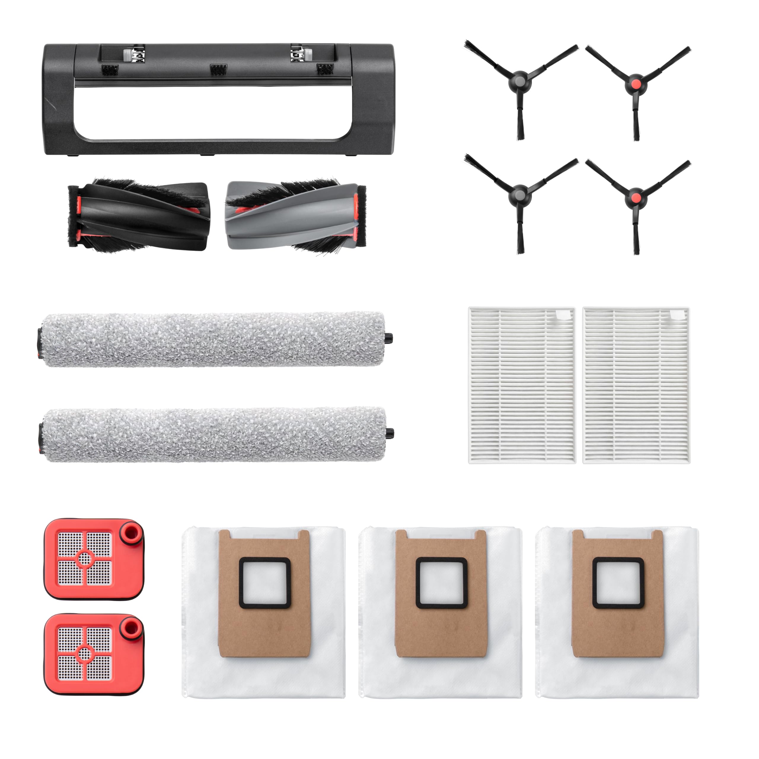 eufy Robot Vacuum Omni C28 Replacement Kit（Side Brush*2+ Dirty Water Reservoir Filter* 2 + Rolling Brush and Brush Guard * 1 + Dust Bags × 3 + Rolling Mop *2 + Replacement Filter * 2）