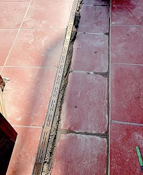 Heavy Duty Channel Drain Kit Outdoor, Metal Trench Drain System for Driveway/Patio/Bathroom/Garage, Yard Drainage Gutter Water Diverter3.5x3cm1 3/8x1 1/8"