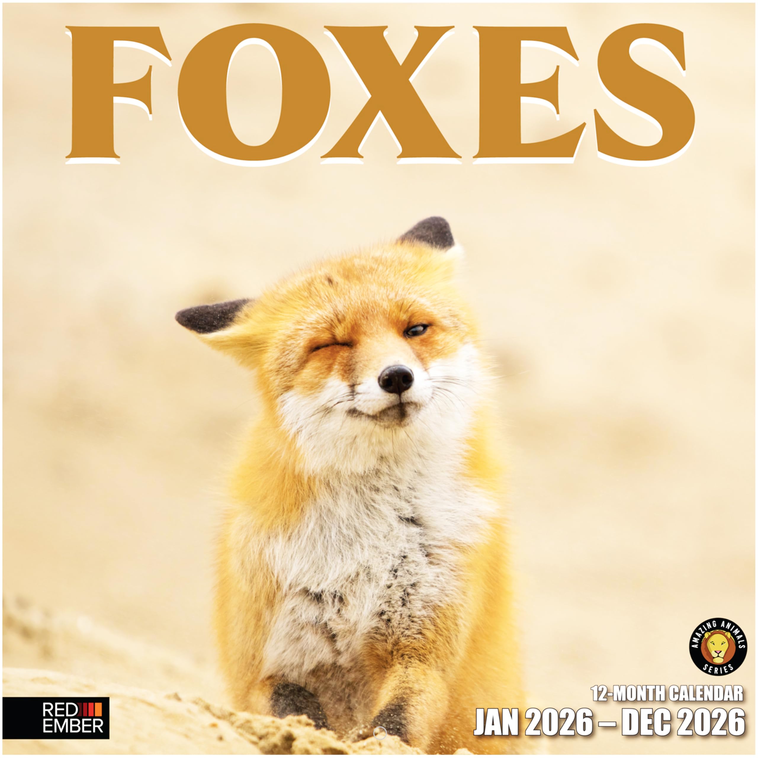 RED EMBER Foxes 2026 Wall Calendar 12 Month | 12" x 24" Open | Thick & Sturdy Paper | Giftable | Calendar 2026