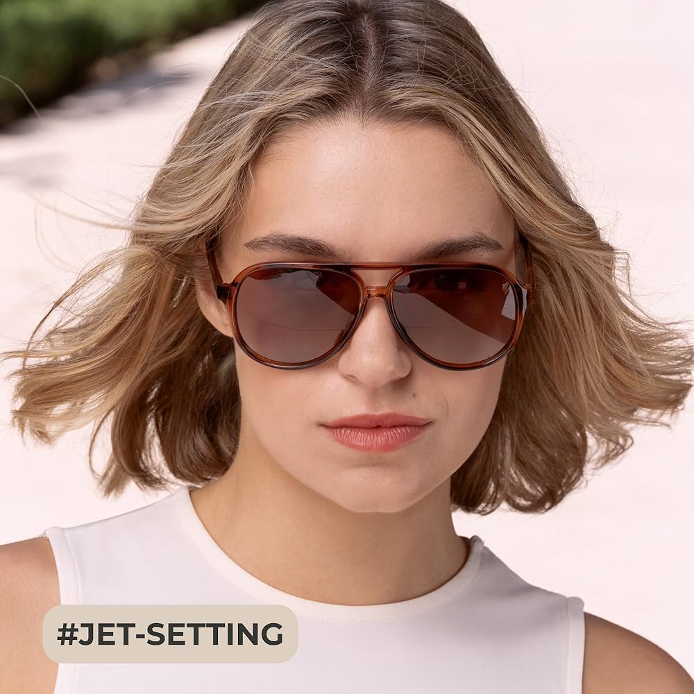 Amazon.com: livho Trendy Polarized Aviator Sunglasses Women