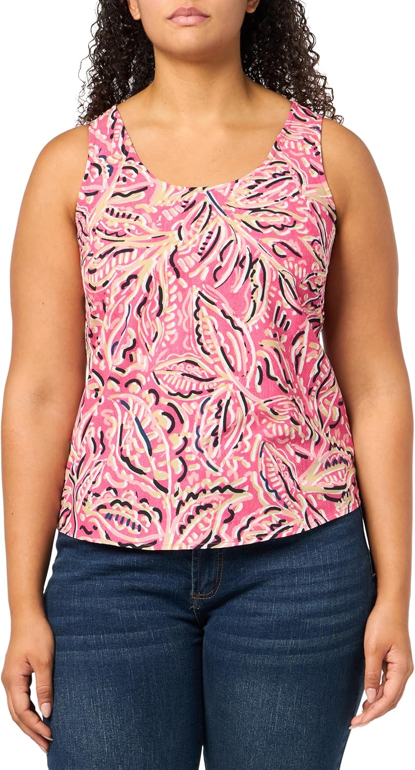 NIC+ZOE Women's Tech Stretch Shadow Floral Seamed Tank