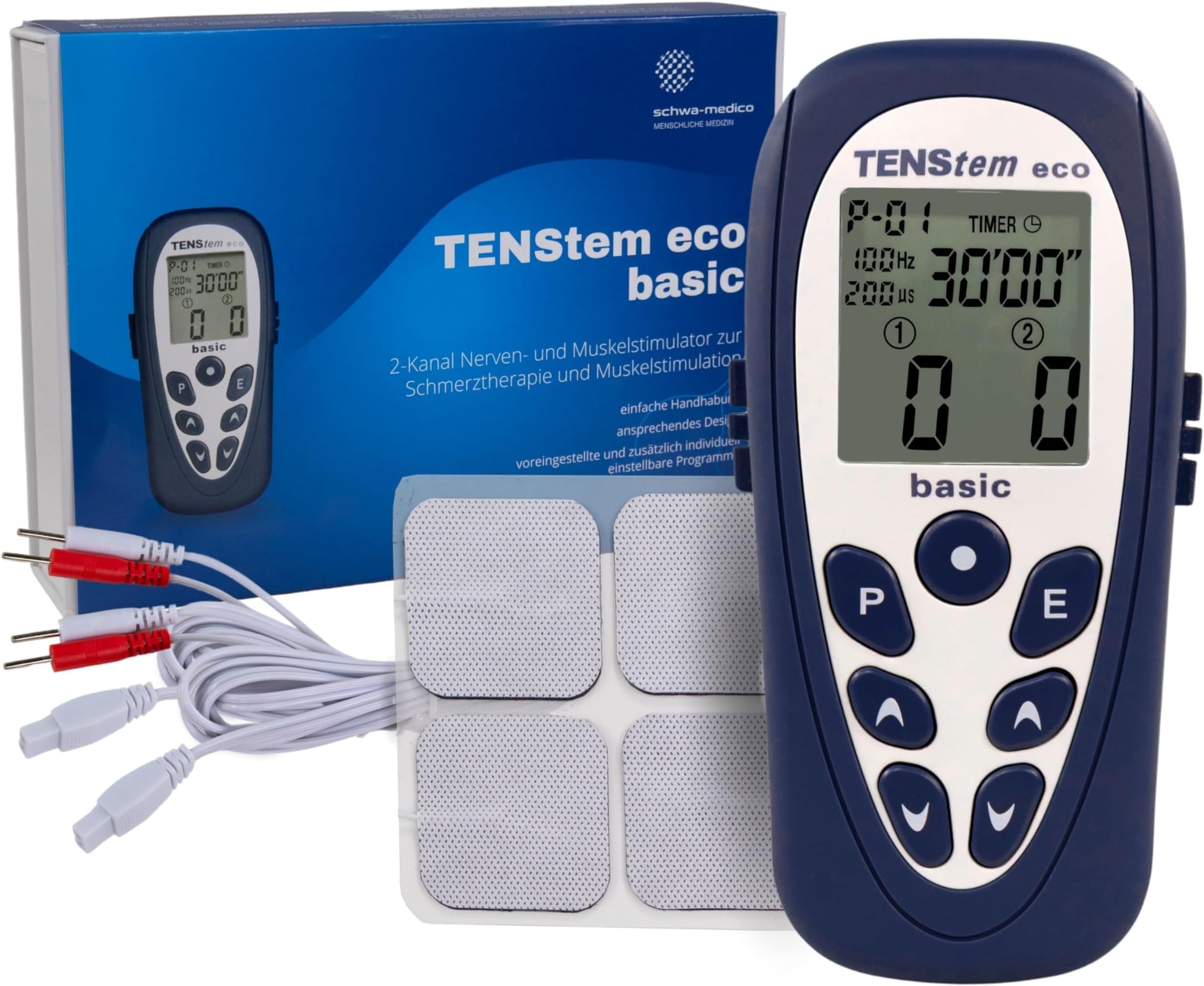 TENS ECO Basic IONTO Portable Electro-Stimulator | Quick Pain Relief with Electrodes