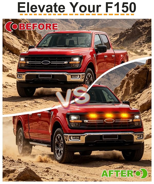 LED Grill Lights for Ford F150 2024-2026 Accessories XLT Only, Amber by SDPVorn - Used condition - Image 3