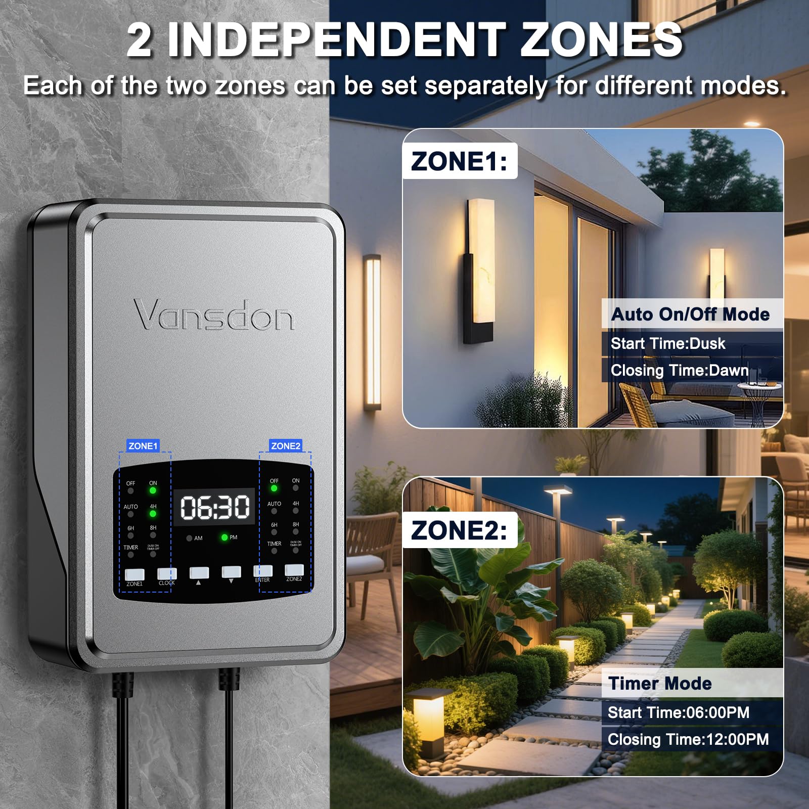 Vansdon Low Voltage Transformer - 2 Zone LED Lighting -4