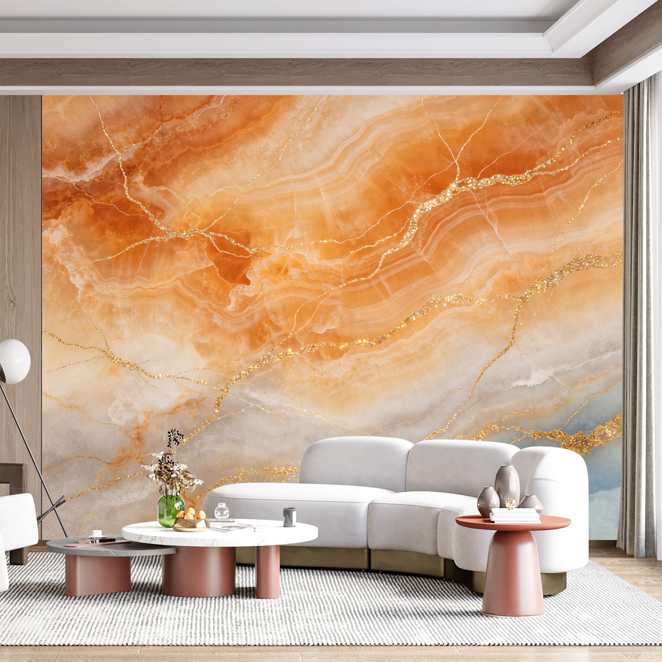 Custom Size Wall Mural Agate Marble Gold Vein Abstract Texture Watercolor Textured SelfAdhesive Wall Fabric Removable for Home Office Decor