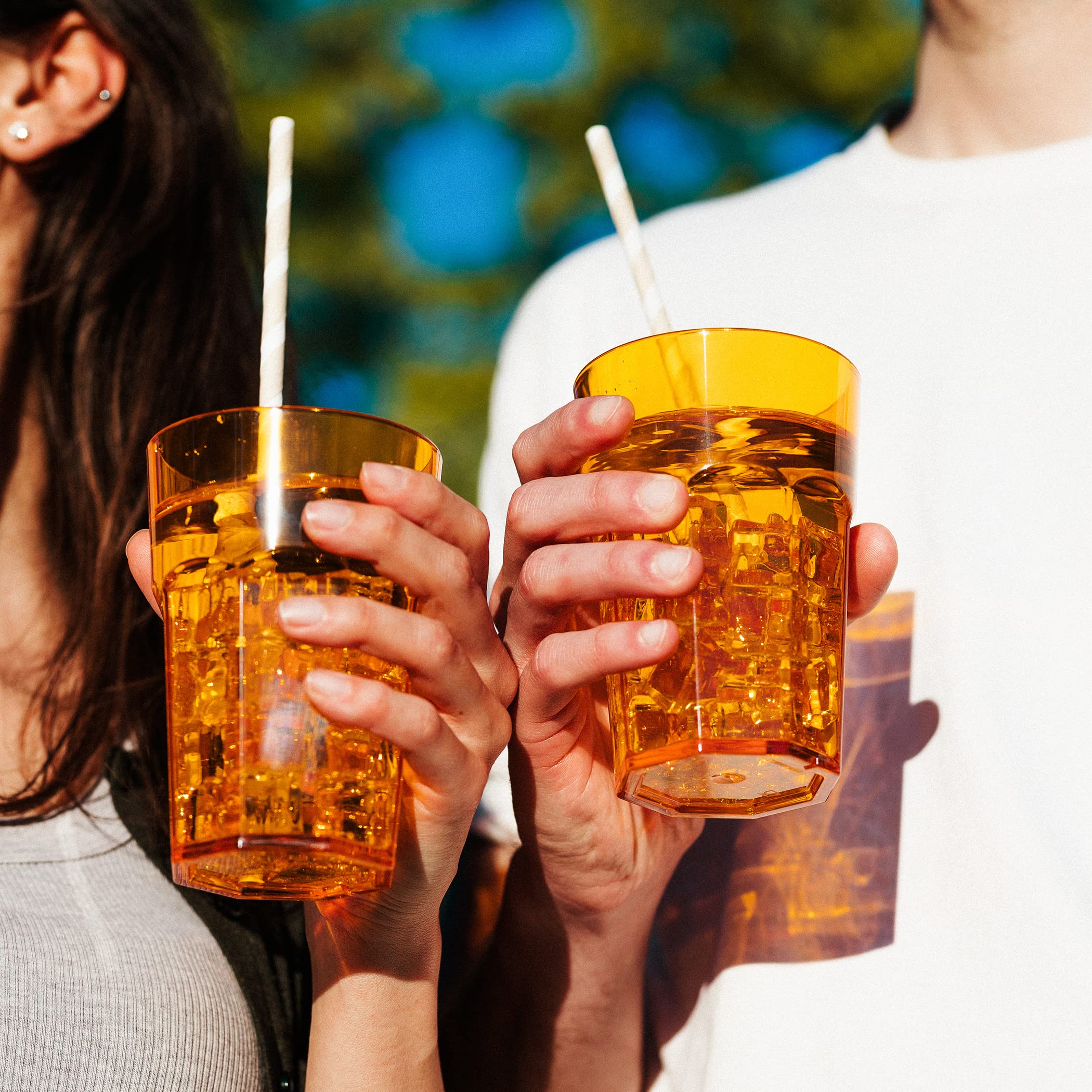 Set De 6 Verres à Eau, Verres à Boire En Plastique Colorés De 470 Ml, Aspect Verre