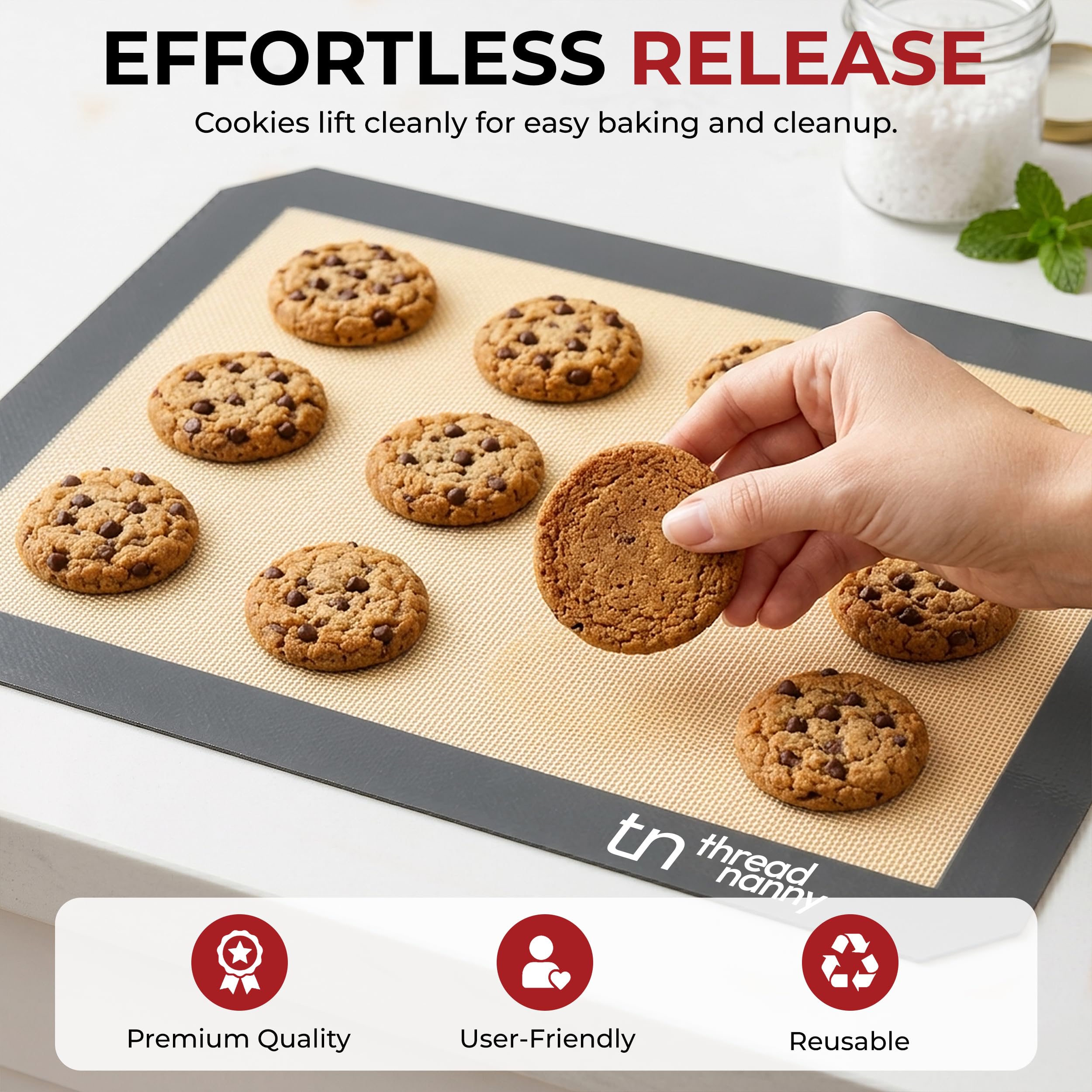 Alfombrillas de silicona antiadherentes para horno, reutilizables, paquete de 4 unidades, alfombrilla gruesa de silicona resistente para hornear galletas tamaño 1/2 para macaron y pastelería,