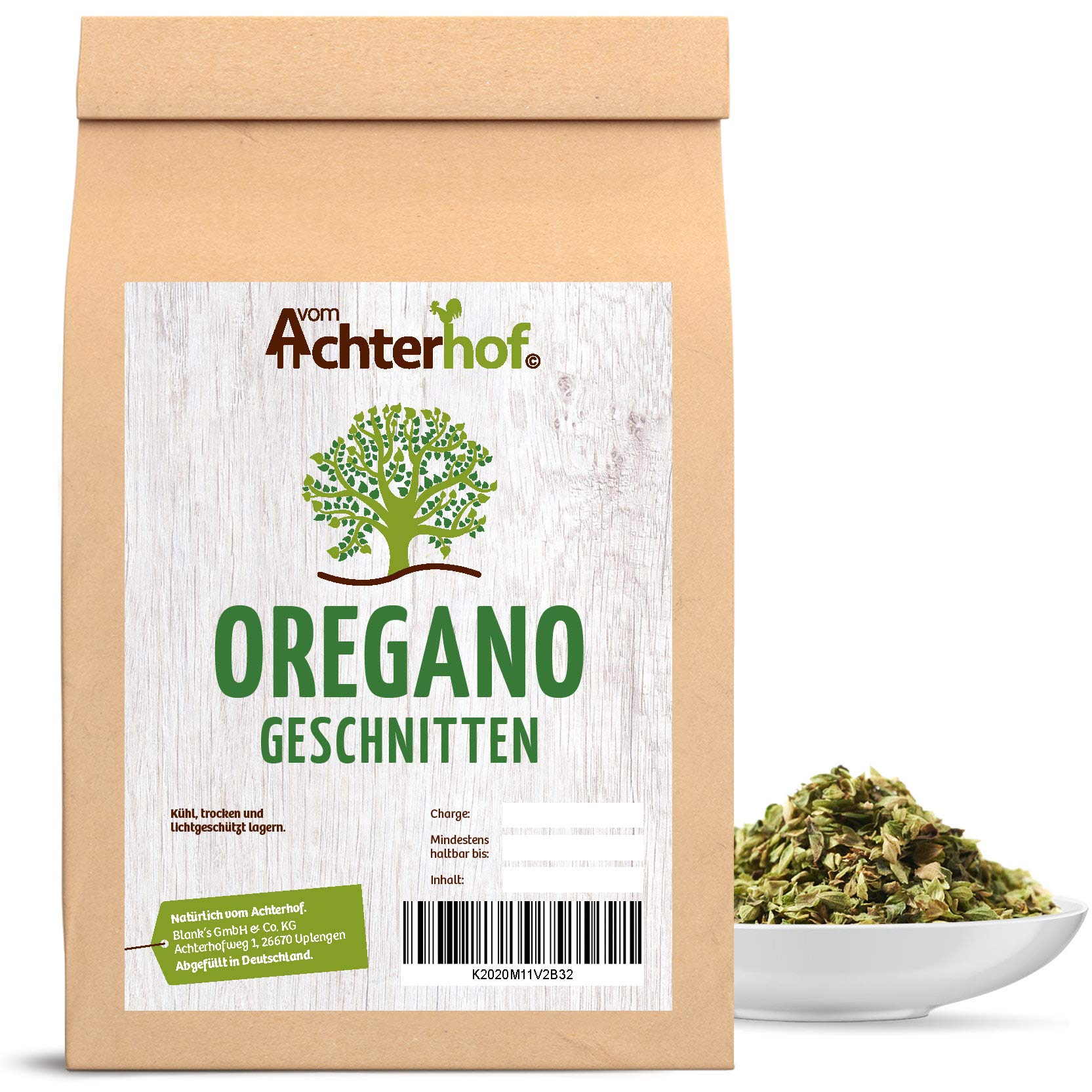 Oregano geschnitten 250g | Oregano getrocknet und gerebelt | italienische Kräuter | Oreganoblätter zum Würzen | Premium Gewürz | vom Achterhof
