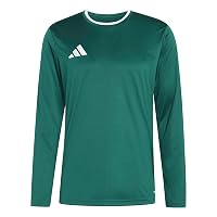 adidas Uomo Entrada26 Long Sleeve Jersey Shirt, Team Dark Green/White