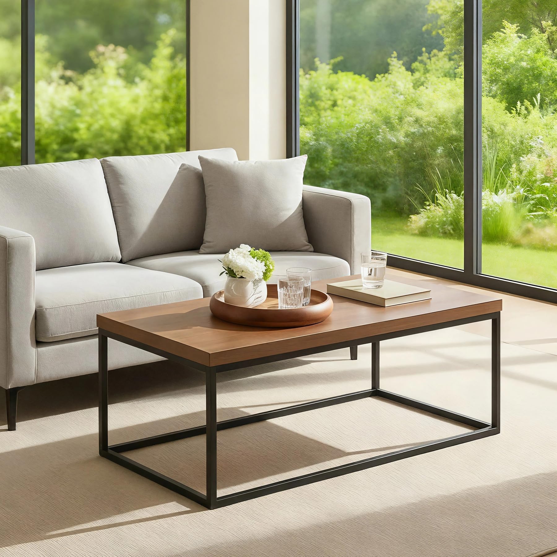 Amazon.com: CENSI 47-Inch Dark Walnut Coffee Table/Center Table