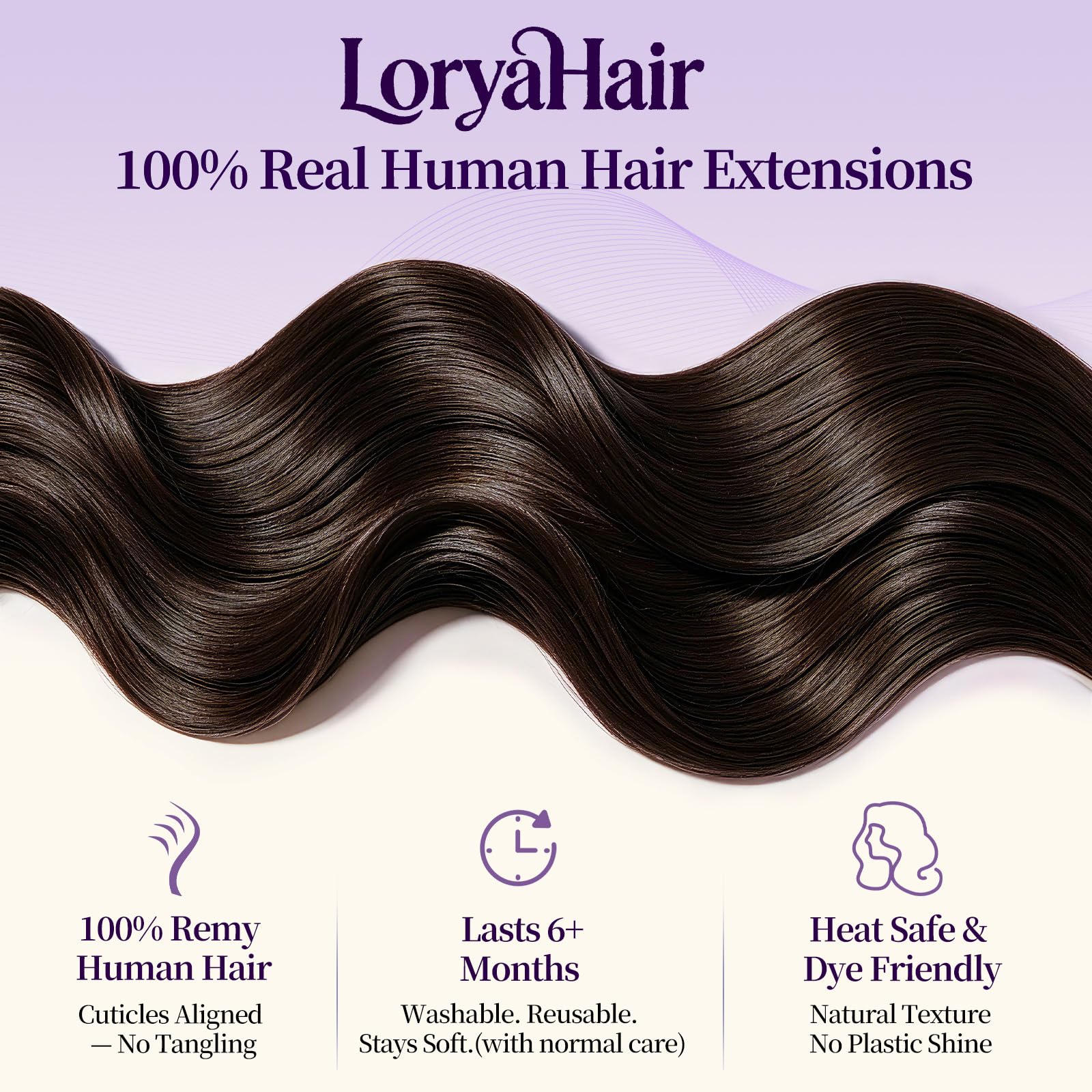 Remy Echthaar Clip in Extensions, Schwarz Menschenhaar #1B 55cm | 120g 7Pcs, Natürliches Schwarz Haar inkl. Klipps, für Volumen & Länge