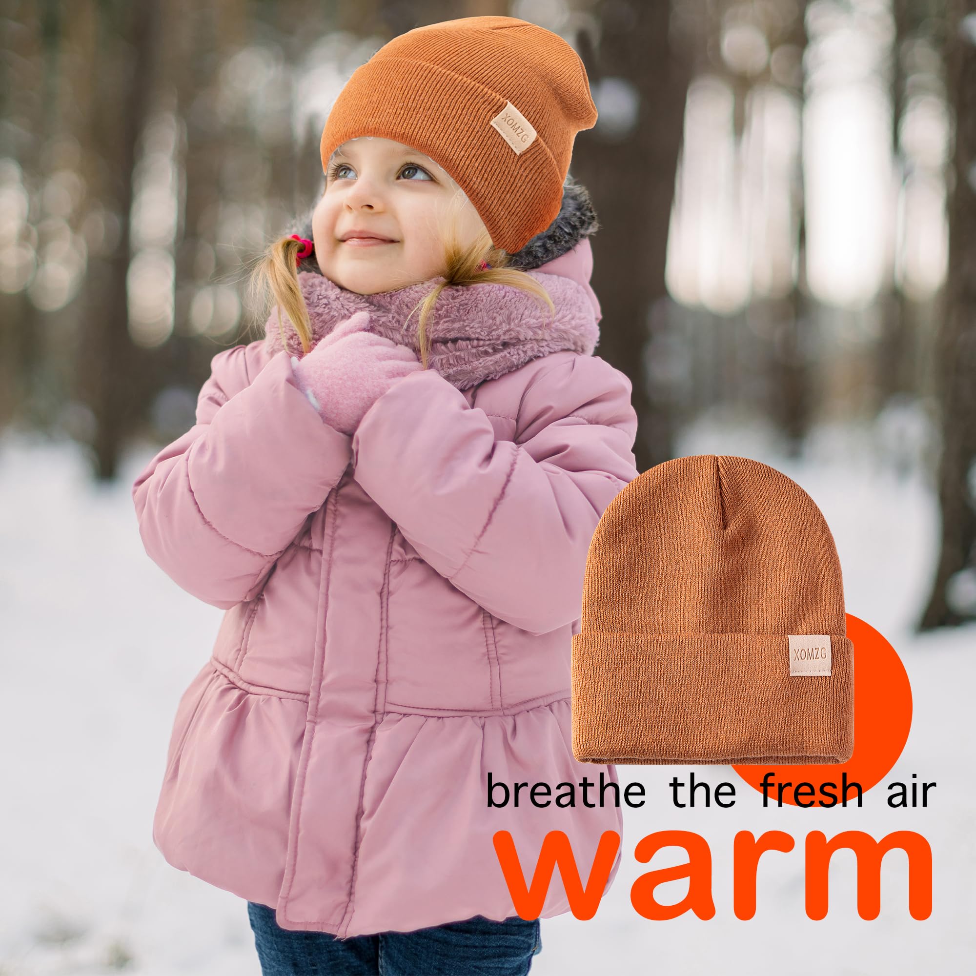 Toddler Beanie Kids Winter Hats Infant Warm Knit Cap Newborn Winter Warm Hat for 0-36 Month Boys Girls