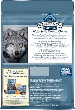 Blue Buffalo Wilderness Wild Bones Grain-Free Dental Chews Dog Treats, Small, 27-oz Bag