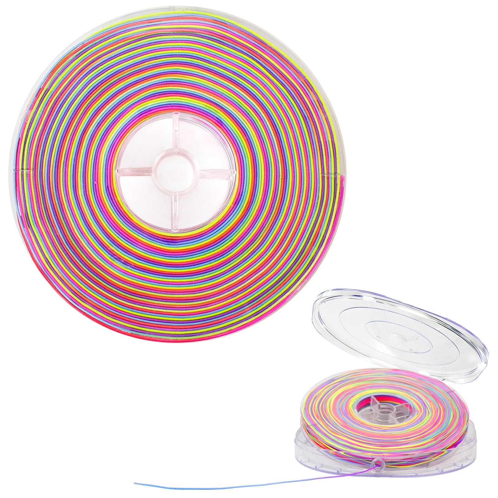Elastic String for Bracelets Making - 1mm x 150m (492ft) Elastic Cord for Jewellery Making, Durable Beading Thread for DIY Crafts, Necklaces, Beading & Decorations (Multi-Colour)