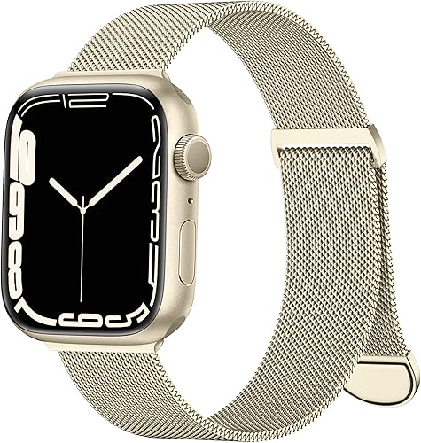 VNCAS Compatible con correas de Apple Watch para mujeres y hombres pulseras magnéticas de metal de acero inoxidable para Apple Watch Band de 1575in