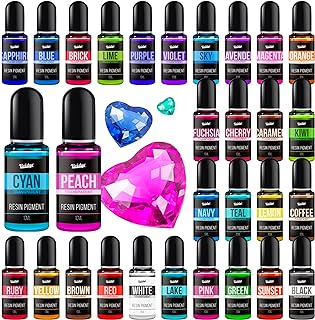 Epoxy Resin Pigment - 30 Colors Concentrated Liquid Epoxy Resin Dye, Transparent Resin Colorant for Resin Coloring, DIY Resin Jewelry Making, Resin Painting, Resin Art Crafts - 0.35oz/10ml Each
