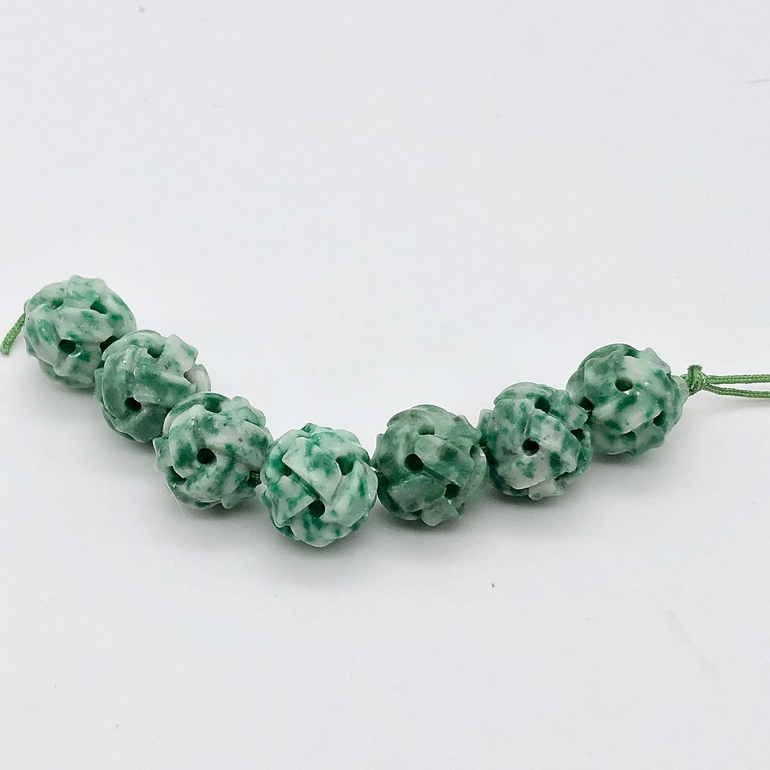 1 Hand Carved Natural Jade Infinity 13.5mm Pendant Bead 10767 for Jewelry Making