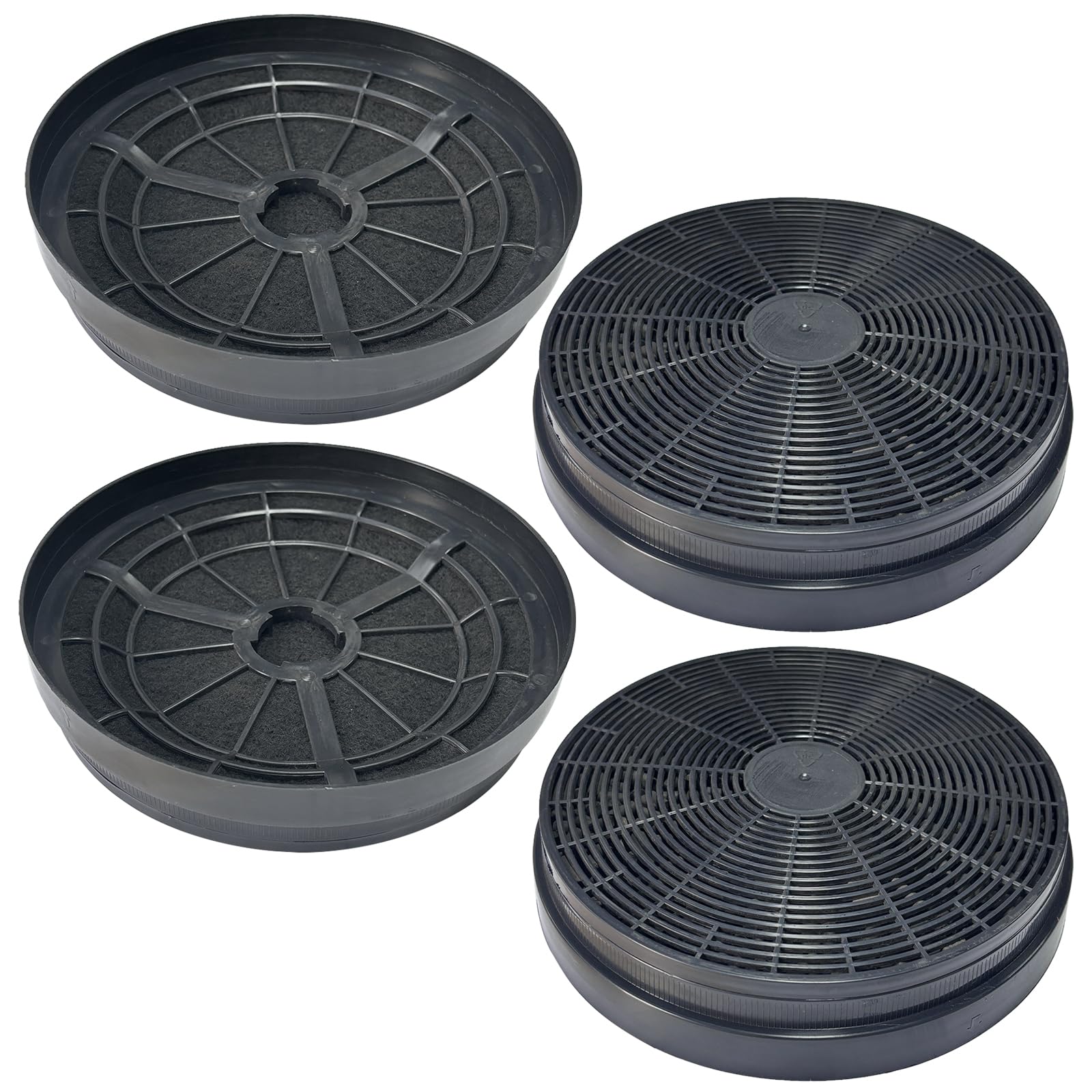 4er Pack GF15 Aktivkohlefilter Kompatibel mit NEG Dunstabzugshaube Modell NEG15-ATB/ATS/ATW, NEG15-ATB+/ATS+/ATW+. Vergleichen Sie mit der Teilenummer GF15, MIZ0023, KF561, CF110, DU652