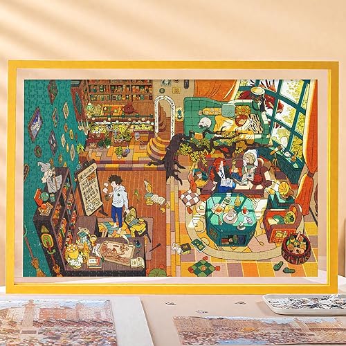 Miniatura 7 de MOMIBOOK Rompecabezas para adultos de 1000 piezas de la casa mágica encantada, imagen de pintura, difícil desafiante, difícil imposible, juguetes