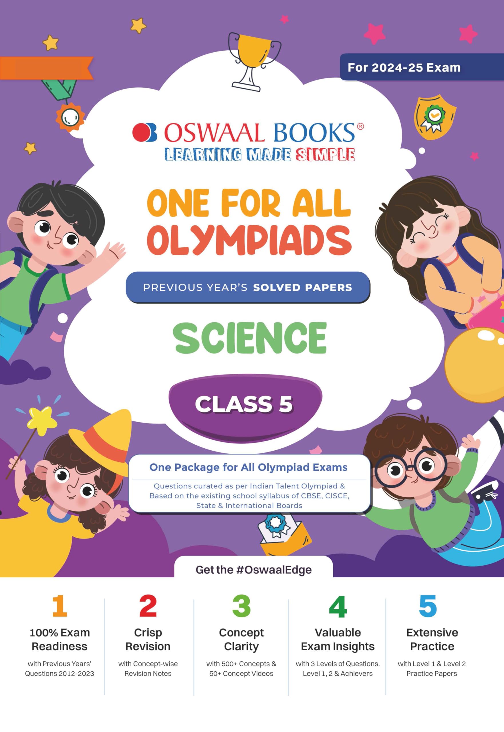 Oswaal One For All Olympiad Class 5 Science | Previous Years Solved Papers | For 2024-25 Exam Paperback – 26 March 2024