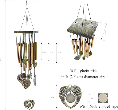 Miniatura 2 de Carillón de viento de ángel de tono profundo regalo conmemorativo de condolencias al aire libre para duelo y condolencia, en memoria de un ser