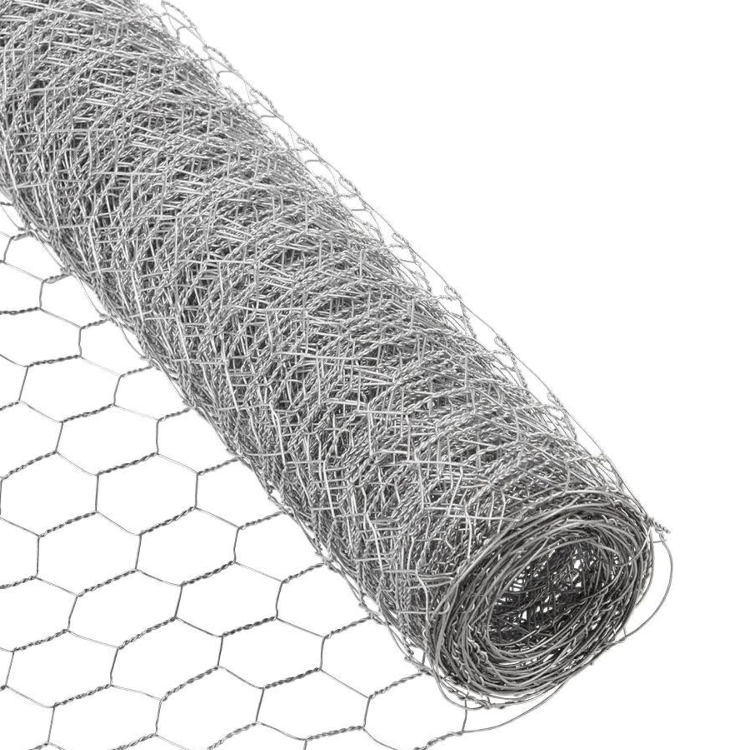 ADEPTNA Galvanised Wire Netting - Strong Chicken Mesh Fence | Hexagonal Garden Wire Netting for Rabbit Hutch, Poultry Run, Plant Protection & DIY Craft Fencing (5M X 0.6M X 25mm)