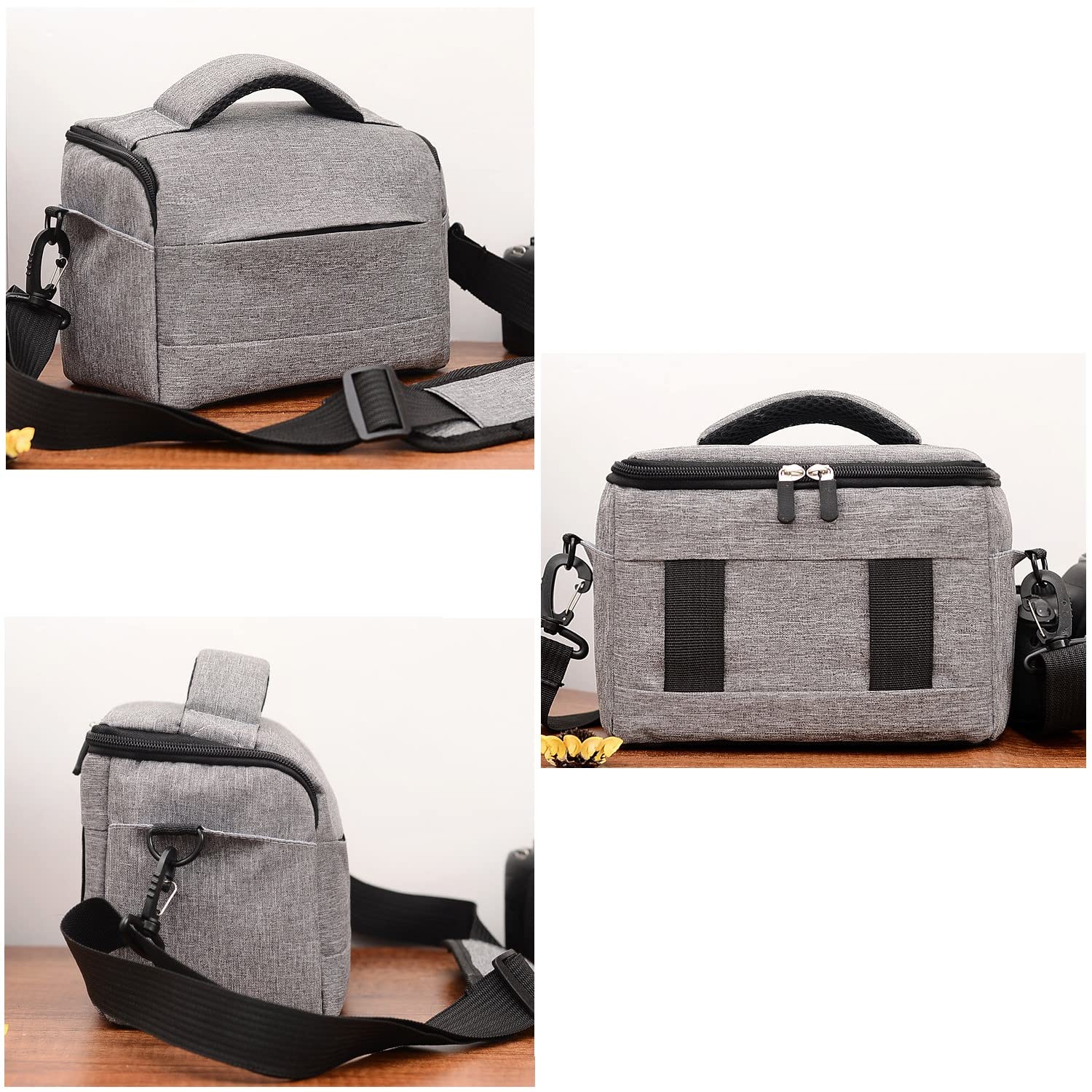 Bolsa impermeable gris para cámara con correa ajustable acolchada para cámara Sony Alpha a7, a7 II, a7 III, a7 IV con lente Sony FE 24-105 mm f/4 G OSS, gris, Bolso de hombro de viaje