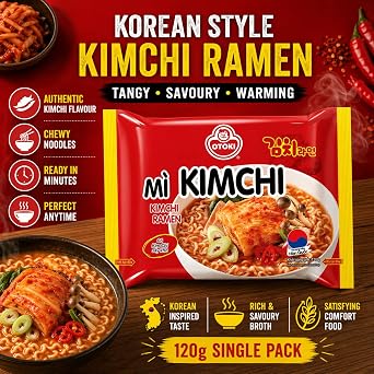 OTOKI Mi Kimchi Ramen Korean Style Instant Noodles 120g x 40 Packs | Kimchi Flavoured Ramyun | Spicy Tangy Korean Instant Ramen Multipack