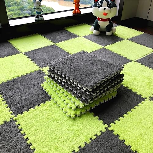 Miniatura 6 de 12 alfombrillas de juego de rompecabezas de azulejos entrelazadas de espuma EVA suave, alfombrillas protectoras para el suelo para la habitación de