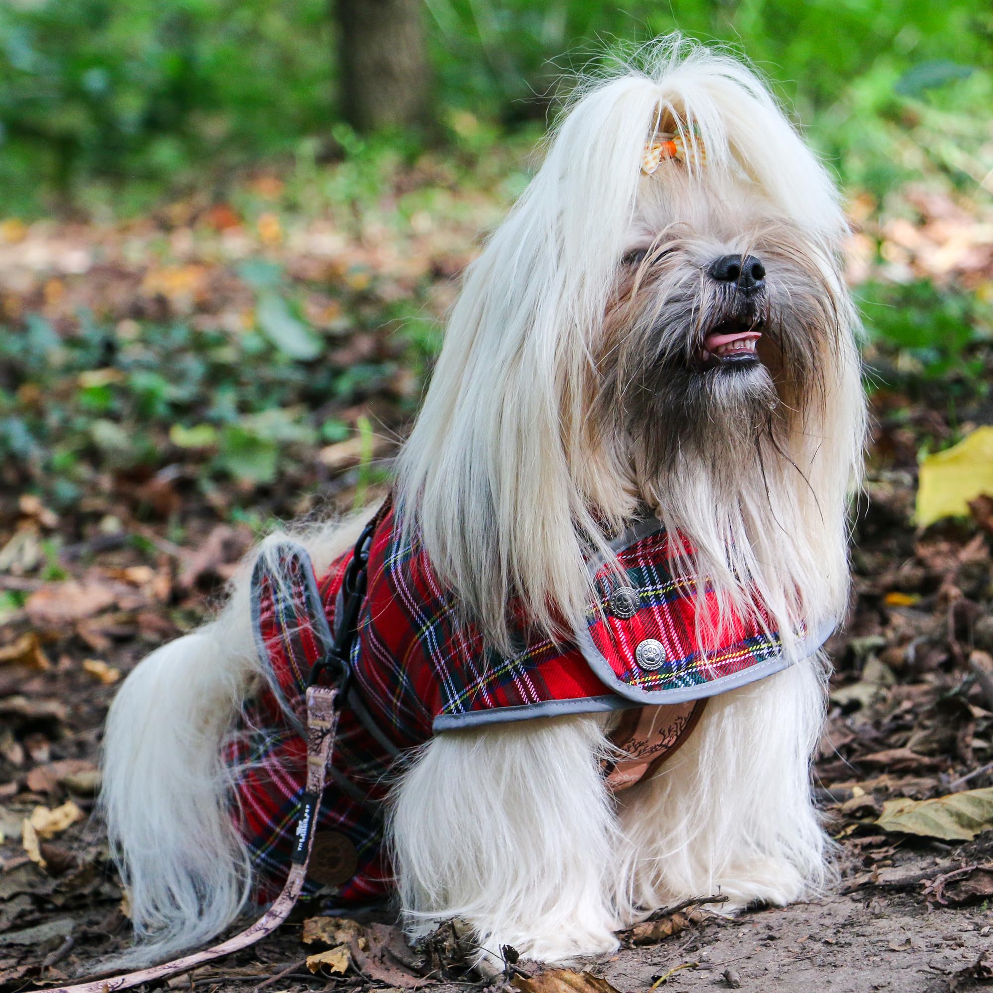 Ancol Heritage Dog Coat in Red Tartan, Fleece Lined Pet Jacket with Chest Protector and Zipped Harness Hole - Image 3