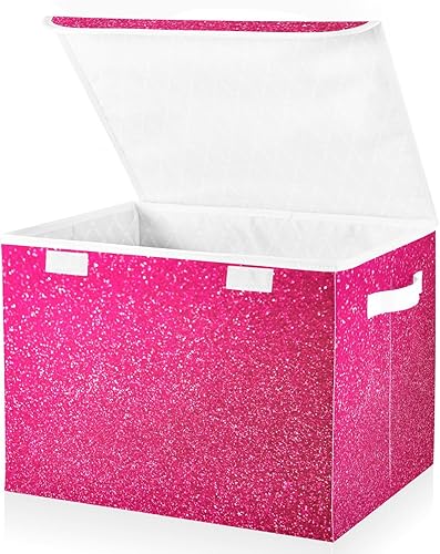 Miniatura 2 de GAIGEO Contenedores de almacenamiento plegables con purpurina rosa intenso, cajas de almacenamiento, organizadores y almacenamiento, organizadores