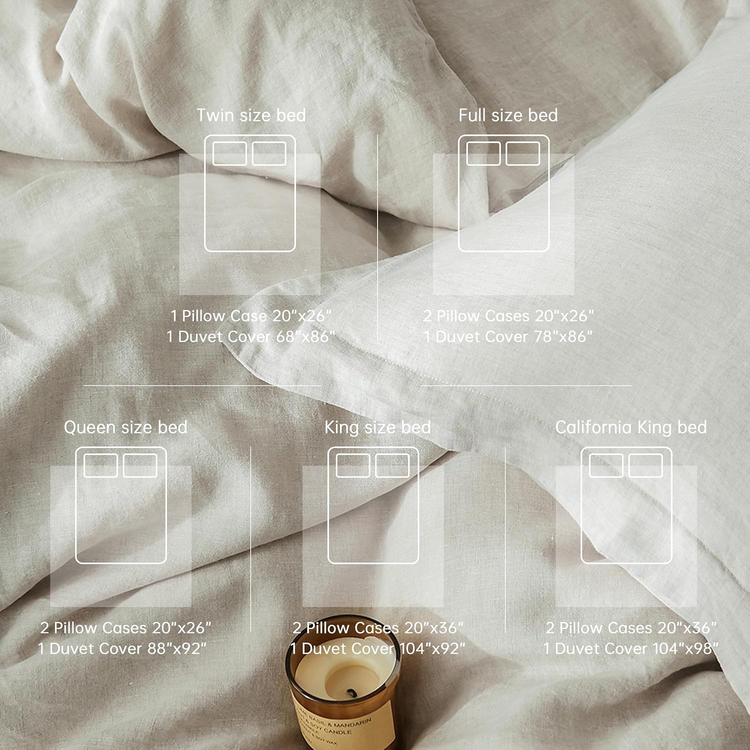 Simple&Opulence 100% Linen Duvet Cover Set, 3 PCS Natural French Flax Linen Duvet Cover Queen Size, Breathable Soft Comfy Linen Bedding Comforter Cover with 2 Pillowcases(Linen, 88"x92")