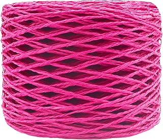 Mandala Crafts Hot Pink Raffia Yarn for Gift Wrapping – 200 Yards Natural Paper Straw Raffia Ribbon for Crochet, Crafts, Decoration, Gift Wrapping, and DIY Projects - Buy now