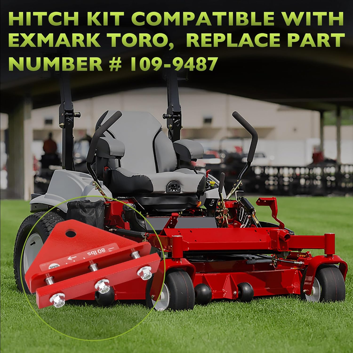 Hitch Kit Compatible with Exmark Toro Zero Turn Hitches, Lawn Mower Trailers Hitch Parts Replace# 109-9487 (Red)