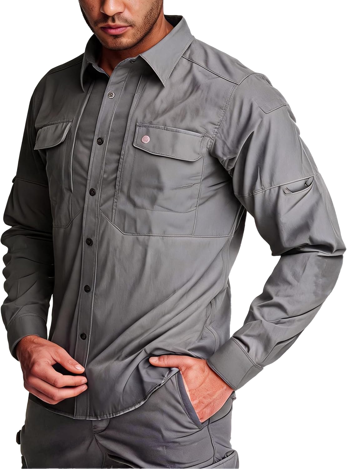 Men's UPF50+Sun Protection Shirt, Safari Shirt Men, Camisa Maja para Hombre
