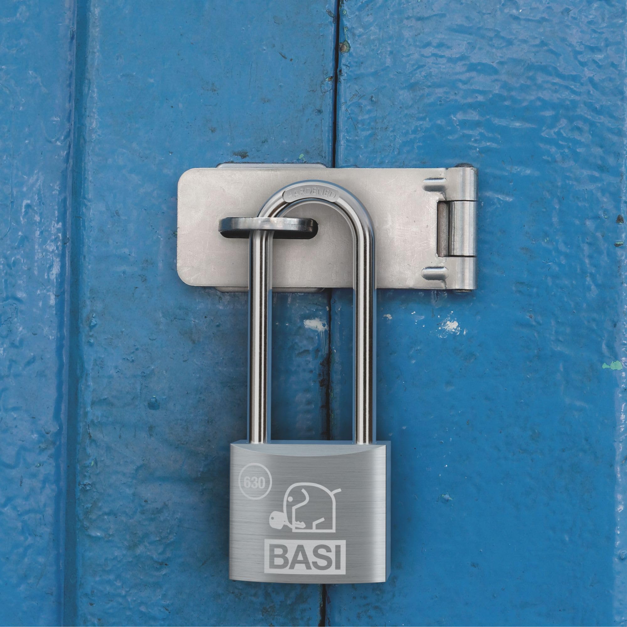 BASI | 6er Set Vorhangschloss | 40 mm | gleichsperrend | hoher Bügel | massives Aluminium-Gehäuse | gehärteter Stahlbügel | sicheres Vorhängeschloss gleichschließend | Bügelstärke 6 mm | 6 Stück
