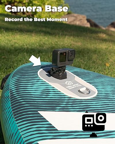 Miniatura 6 de Flypark Tabla de remo inflable de 10'8/11'x35'' para pesca y familia, tabla de remo inflable extra ancha, 430 libras, 3 personas, tabla de remo