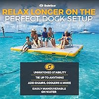 Vista 3 de SOLSTICE Muelle inflable clásico para 10 personas, plataforma flotante de balsa de agua, 10 pies x 10 pies, diversión al aire libre para lago, río