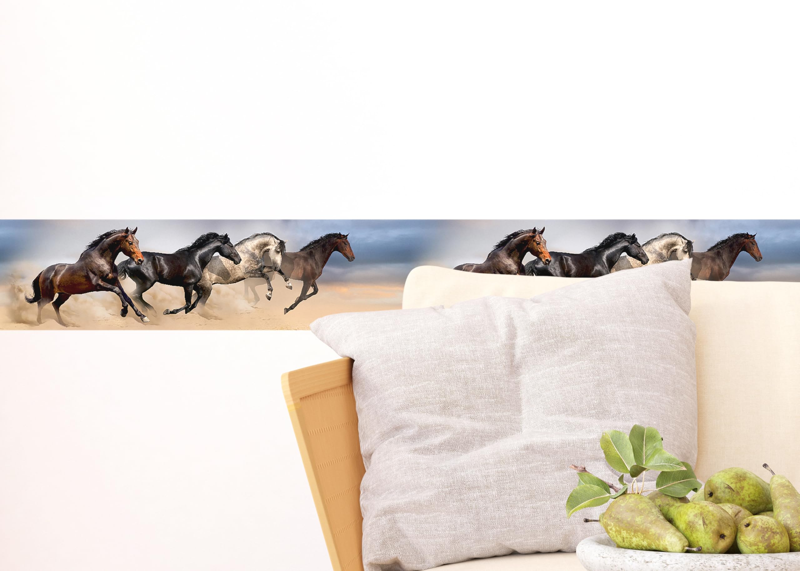 Sticker Mural Frise Autocollante Chevaux AG Design 0,14 x 5 m