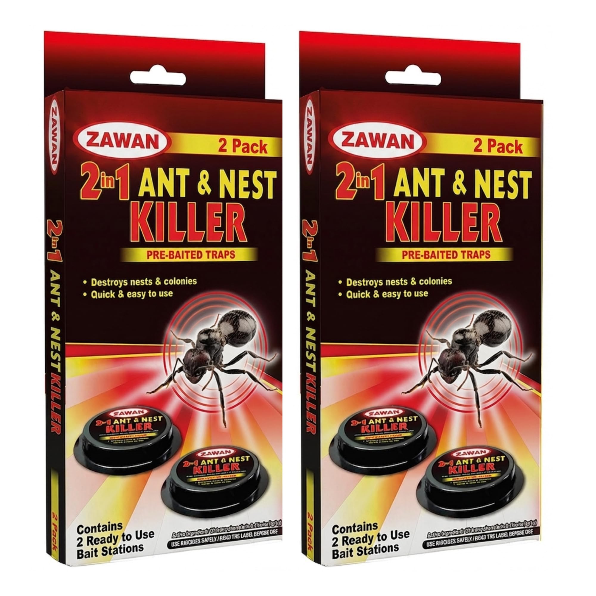 Ant Killer Bait Station Indoor & Outdoor | Ants Traps Indoor Pet Safe, Ants Killer Indoor, Ant Bait for Home Kitchen Garden | No Mess with Zawan Ant Control (4 Pack)
