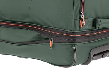 travelite Trolley Travel Bag with Wheels Large, Expandable Volume, Basics, Soft Luggage roll Bag with Expansion fold, 70 cm, 98-119 liters, Dark Green, size:70cm, Travel bag with wheels