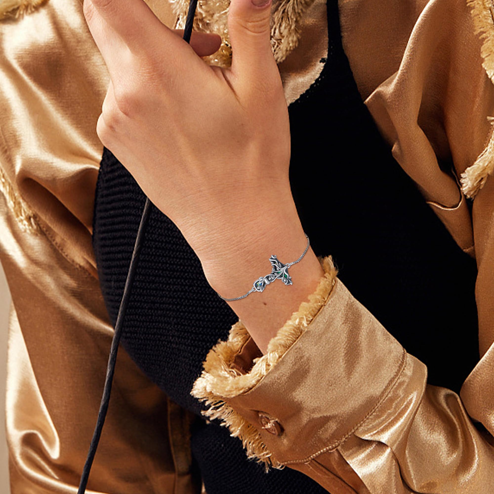 Thor Hammer Bracciale in argento Sterling Mjolnir albero della vita, gioielli vichinghi, regalo per donne, Non conosciuto