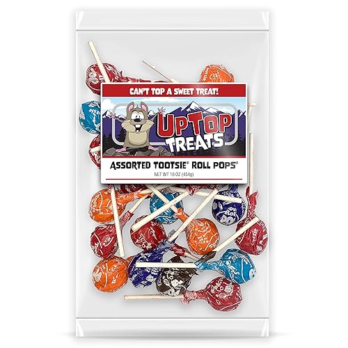 Tootsie Roll Pops - Paletas Tootsie Pops originales de 1 libra a granel, ventosas de dulces de frutas sin grasa con un centro de rollo masticable