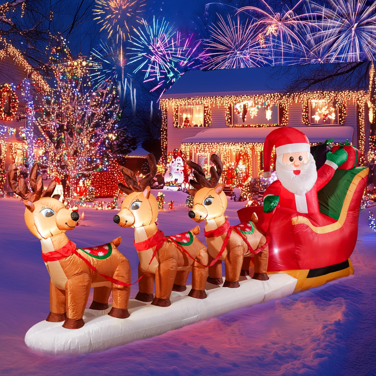 Santa Claus ランプ Xmas ライト christmas 置物 レア Amazon.com: Tangkula Christmas Santa Claus on Sleigh