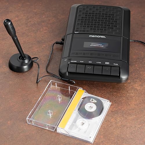 Miniatura 7 de Memorex MX-CR90 - Reproductor de cassette retro  Grabación de un solo toque, avancerebobinado rápido, conector de micrófono, conector para